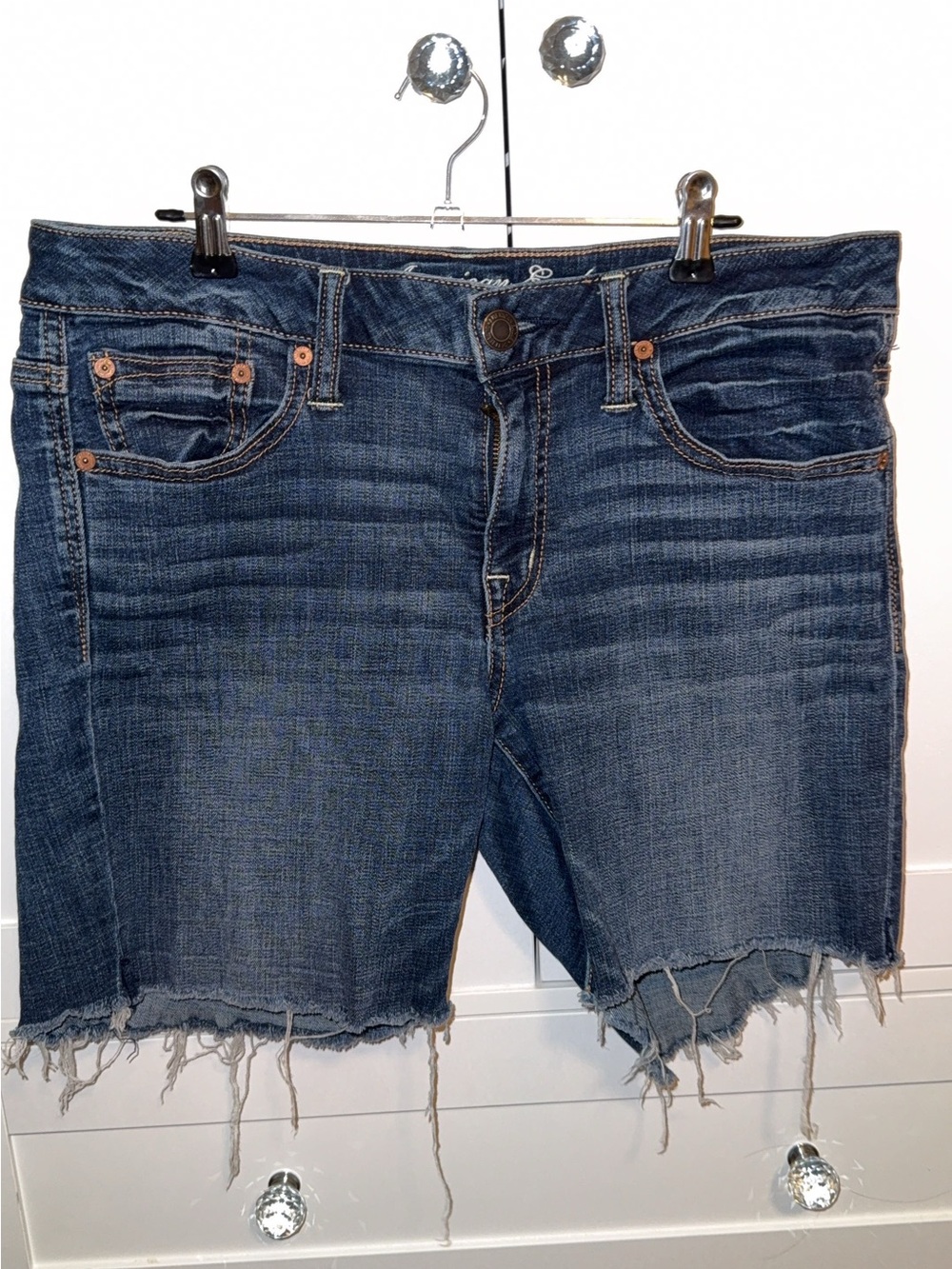 American Eagle Outfitters Dark Blue Stretch Denim Shorts